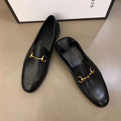 GUCCI BRIXTON HORSEBIT-DETAILED LEATHER COLLAPSIBLE-HEEL LOAFERS   LDG013
