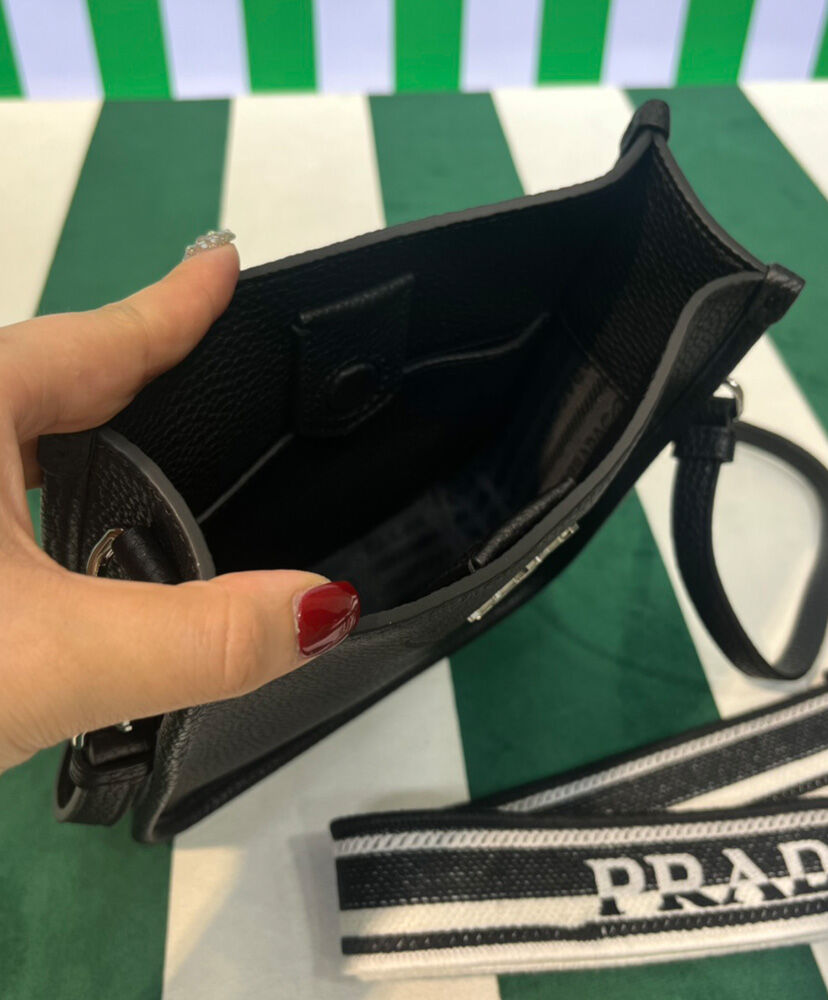 Prada Leather Mini Shoulder Bag 1BH191 Black