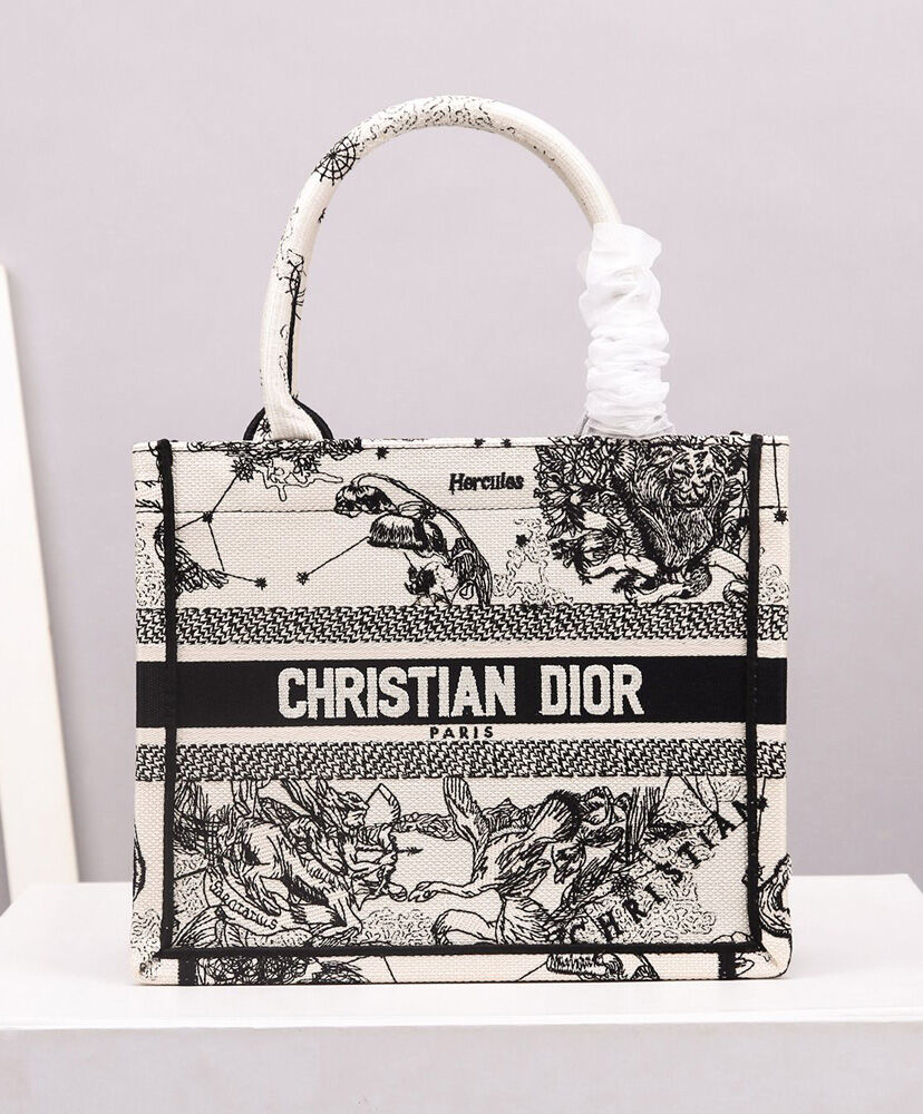 Christian Dior Small Dior Book Tote Cream