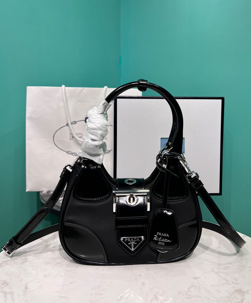 Prada Moon Re-Nylon And Leather Bag 1BA381