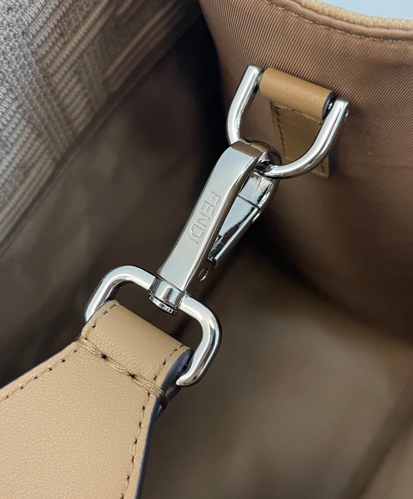 Fendi Sunshine Medium FF Fabric Shopper Gray