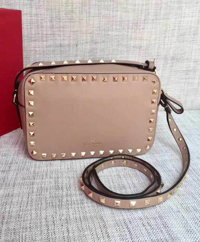 Valentino Rockstud Camera Bag Apricot
