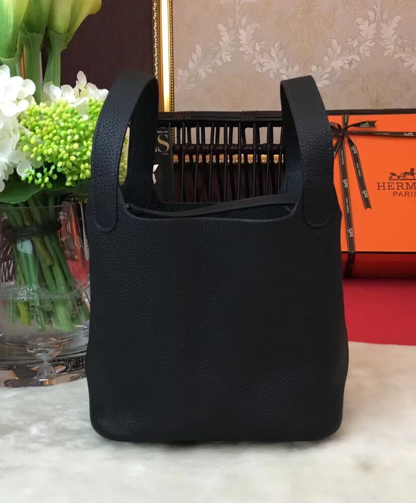 Hermes Picotin Lock Togo Bag 18cm Black