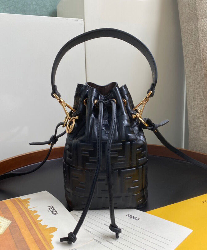 Fendi Mon Tresor Leather Mini Bag 8BS010 Black
