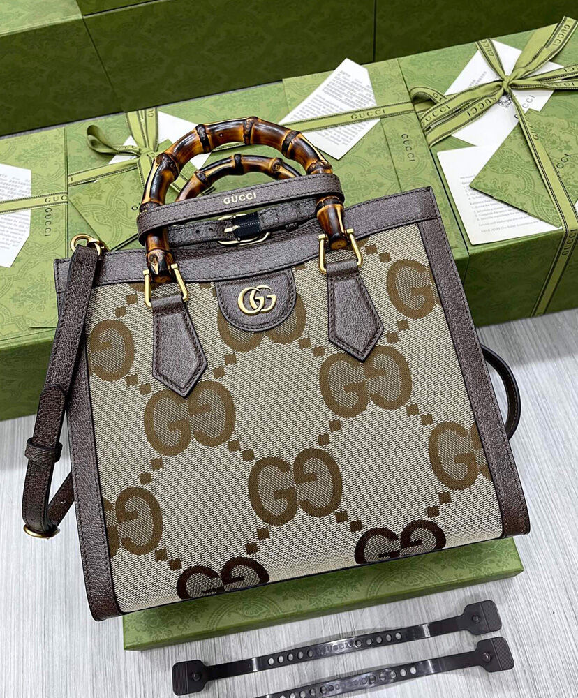 Gucci Diana Jumbo GG Small Tote Bag 660195 Dark Coffee