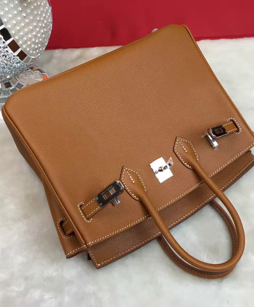 Hermes Birkin 25 Epsom Leather Paon Phw Light Coffee