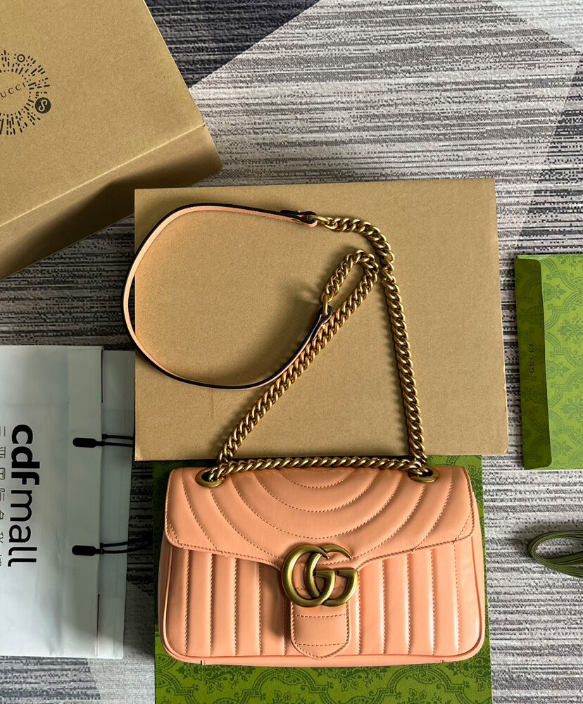 Gucci GG Marmont Matelasse Shoulder Bag 443497 Pink