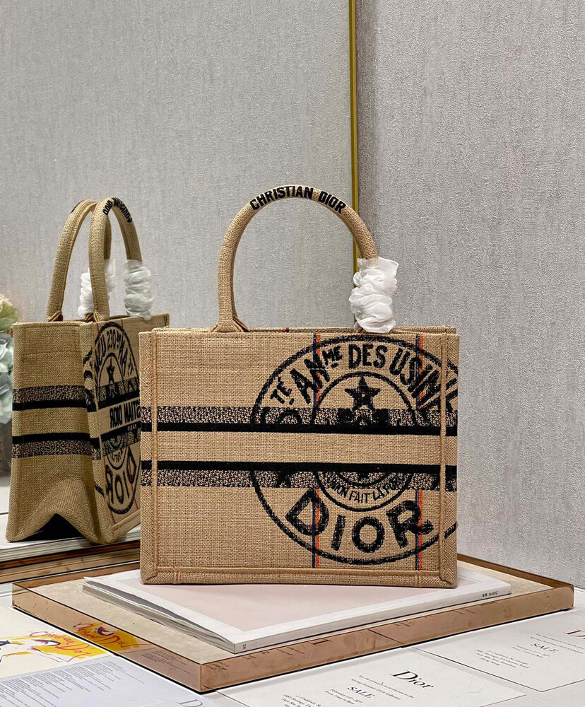 Christian Dior Small Book Tote Apricot