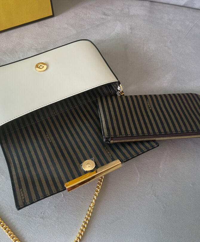 Fendi Wallet On Chain With Pouches Cream