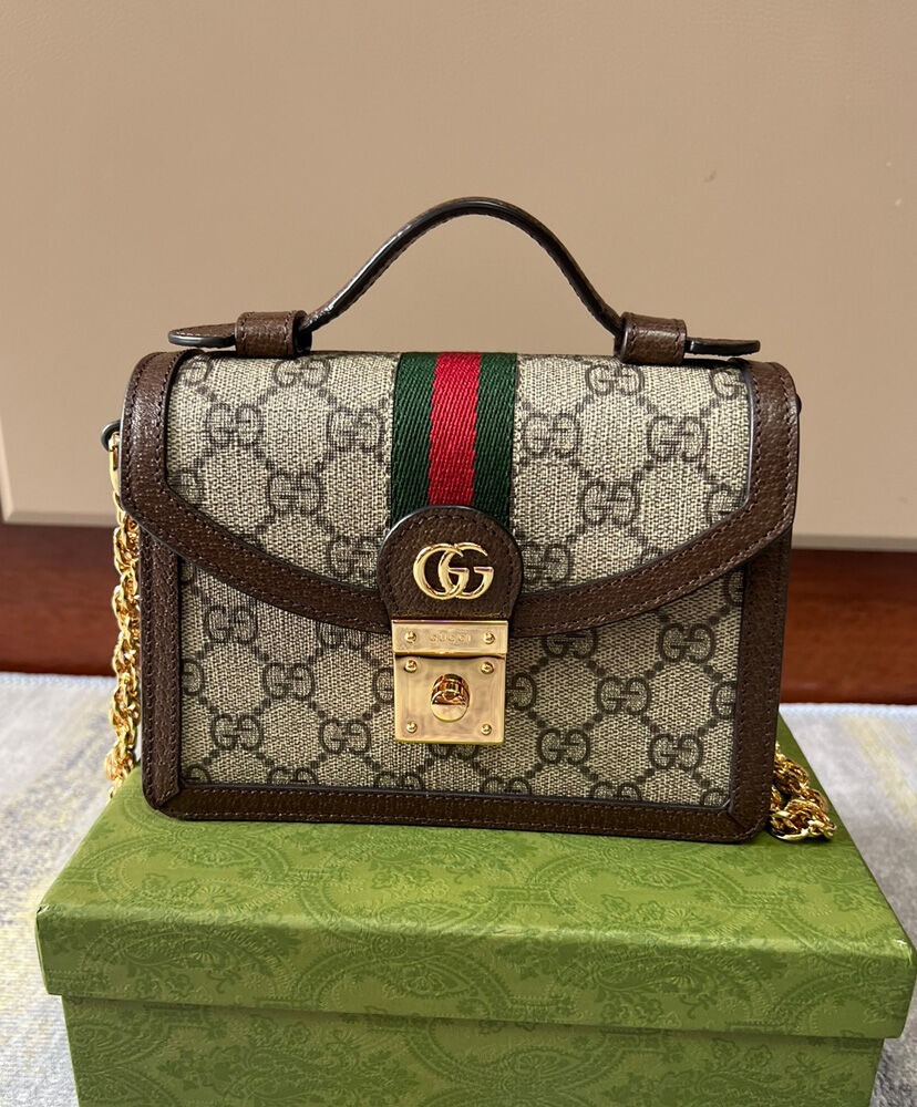 Gucci Ophidia GG Mini Shoulder Bag Dark Coffee
