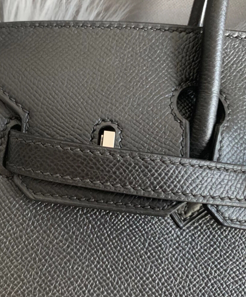 Hermes Birkin 25 Epsom Leather Paon Phw Black