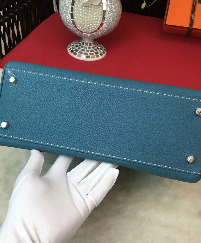 Hermes Kelly Bag 28 Togo Leather Blue