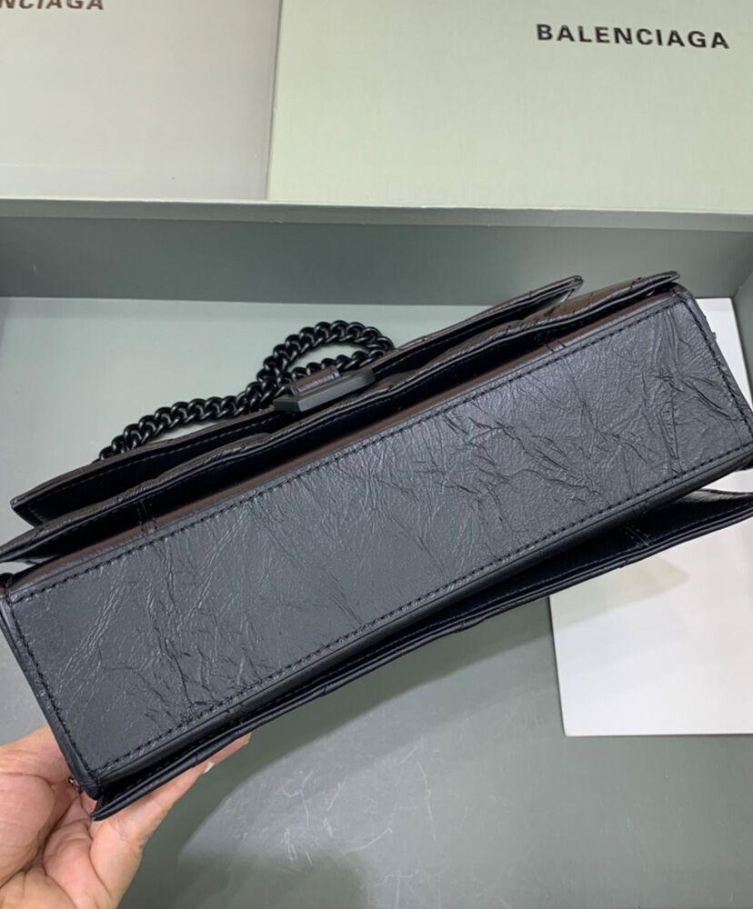 Balenciaga Crush Small Chain Bag Quilted Black