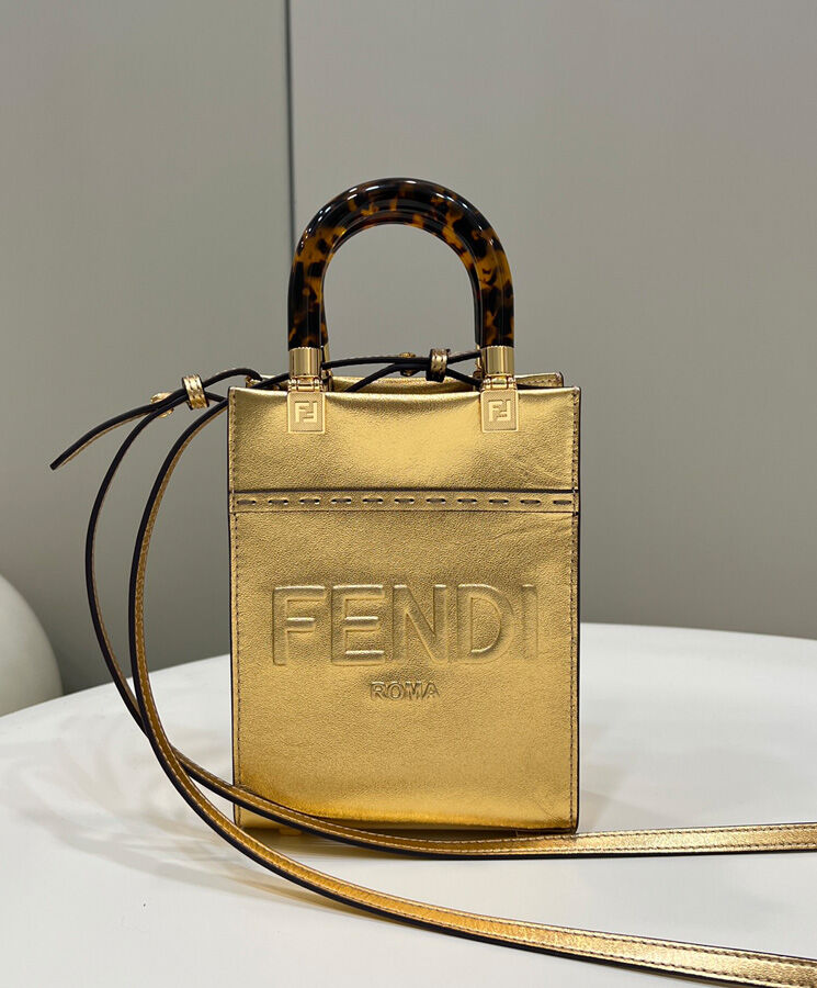 Fendi Mini Sunshine Shopper Golden