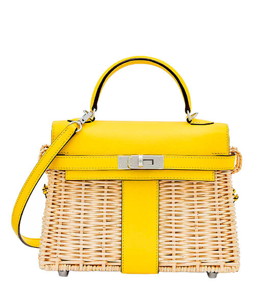 Hermes Kelly Picnic Mini Osier / Swift Vert Verone Yellow