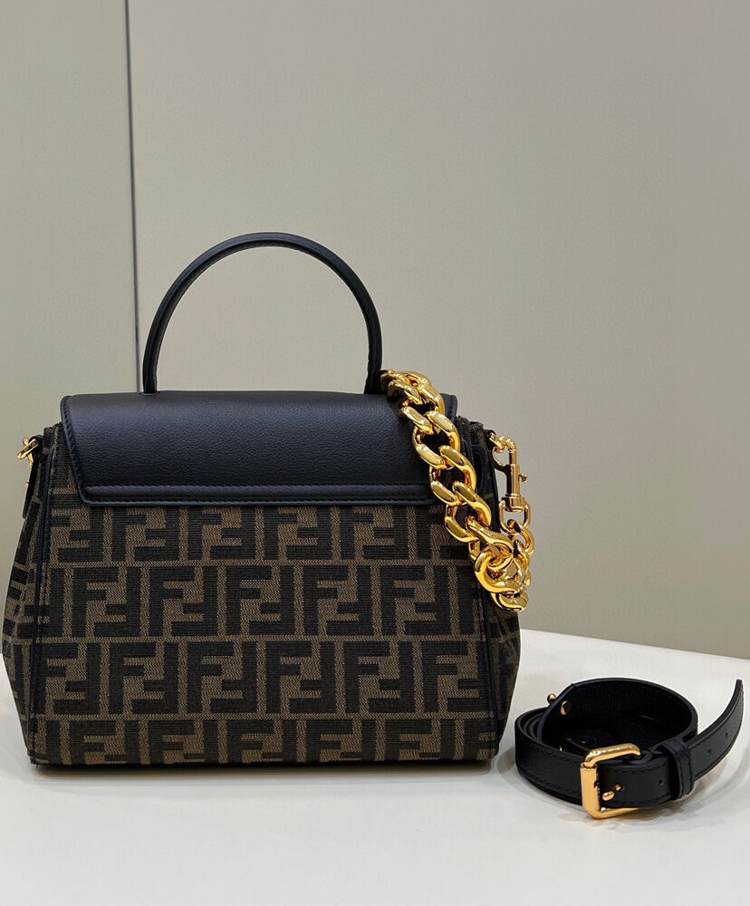 Fendi Fendace La Medusa Medium Handbag Black