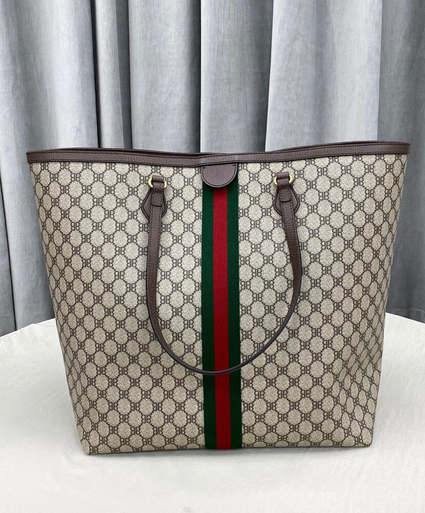 Balenciaga Hacker Graffiti Large Tote Bag Dark Coffee