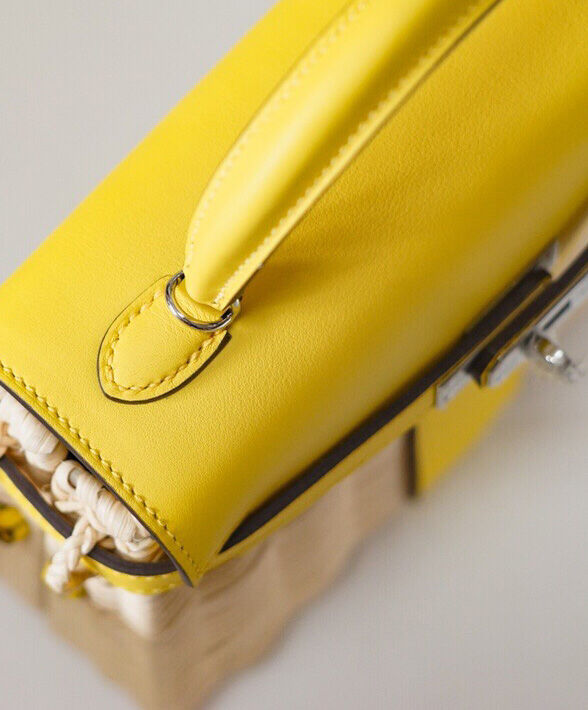 Hermes Kelly Picnic Mini Osier / Swift Vert Verone Yellow
