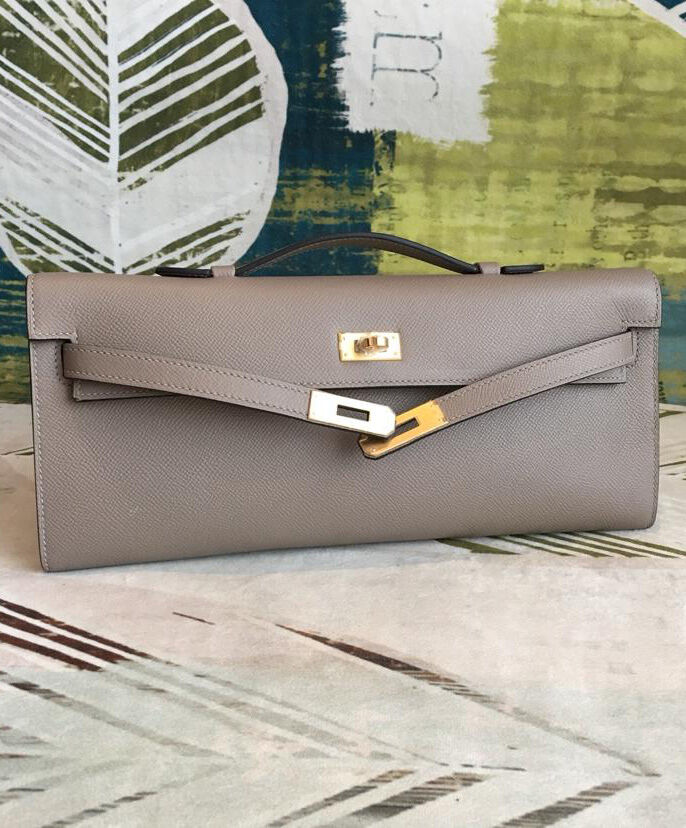 Hermes Kelly Cut Rouge H Gray