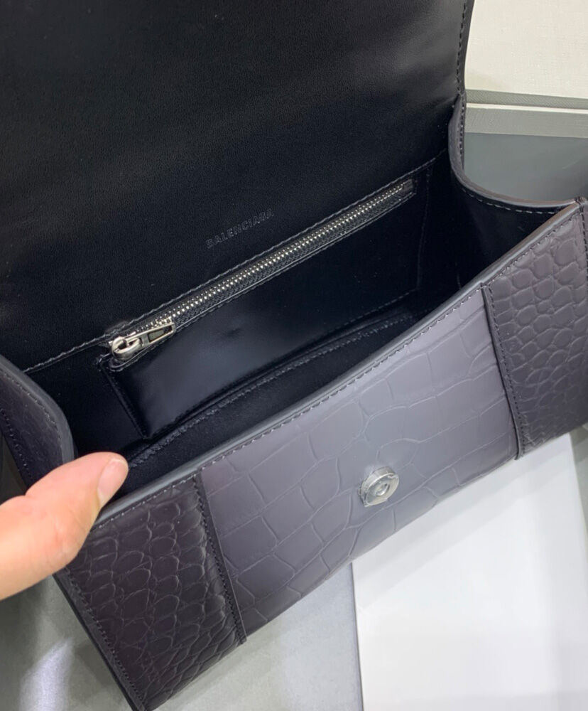 Balenciaga Hourglass Small Embossed Bag Black