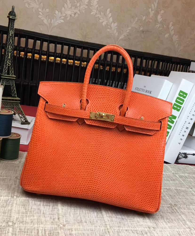 Hermes Birkin 25 Lizard leather Orange
