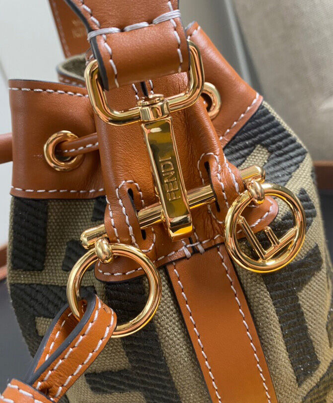 Fendi Mon Tresor Canvas Mini Bag 8BS010 Coffee
