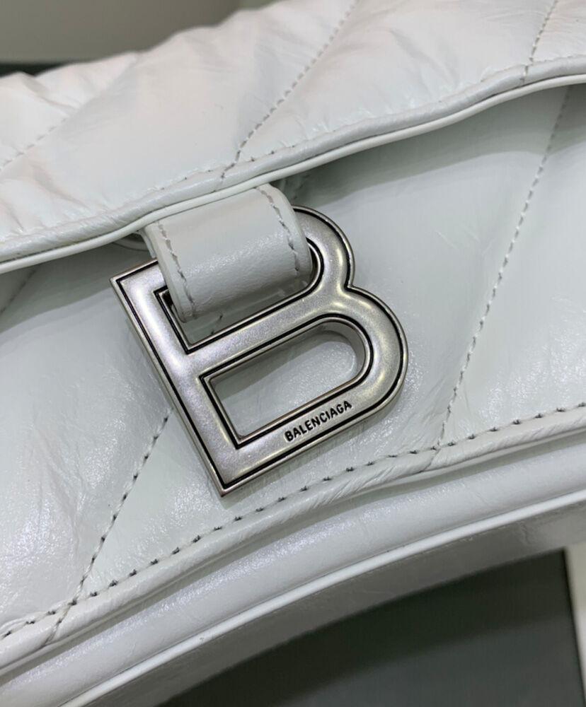 Balenciaga Crush Small Chain Bag Quilted Cream