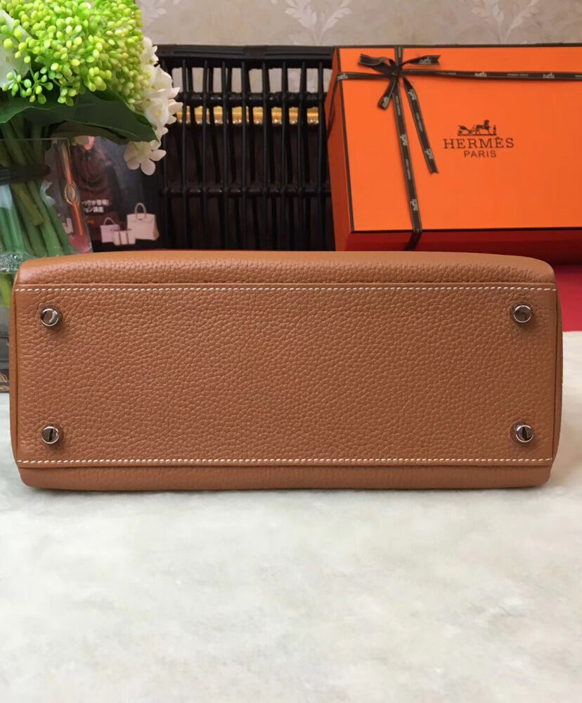 Hermes Kelly Bag 25 Togo Leather Light Coffee