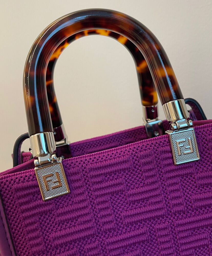 Fendi Mini Sunshine Shopper FF Fabric Mini Bag 8BS051 Peachblow
