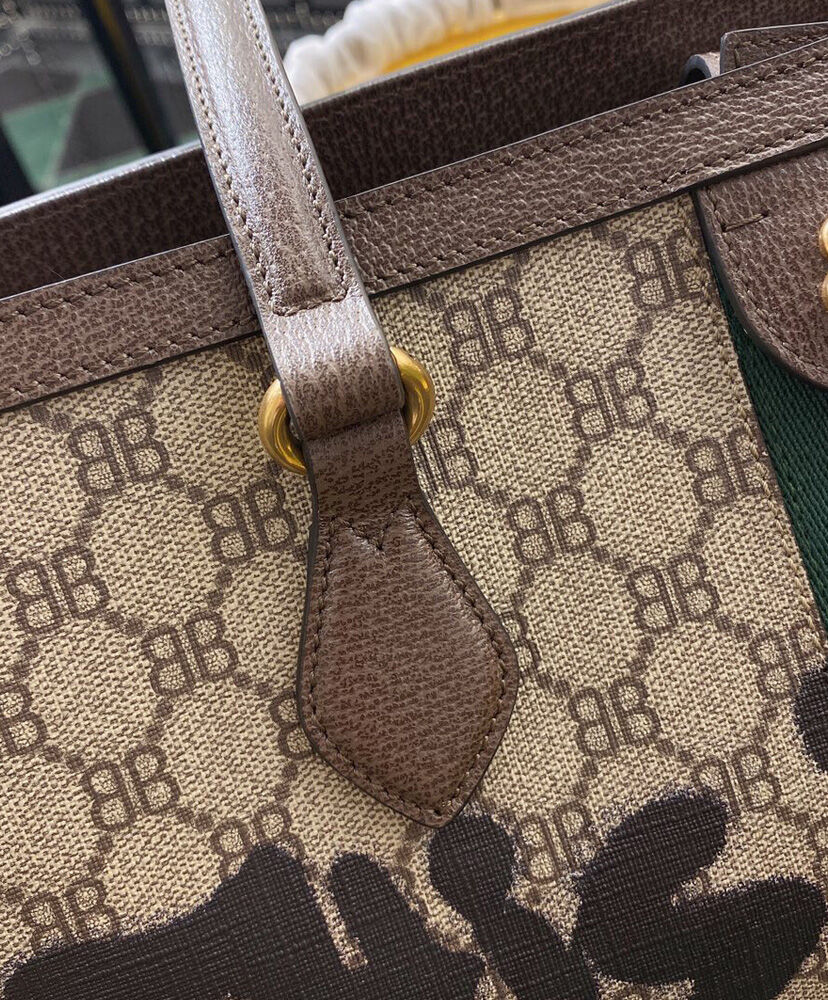 Balenciaga Hacker Graffiti Medium Tote Bag In Coated Canvas Dark Coffee