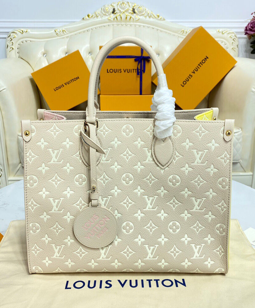 Louis Vuitton Onthego MM Tote Bag M46060 M46128 Gray