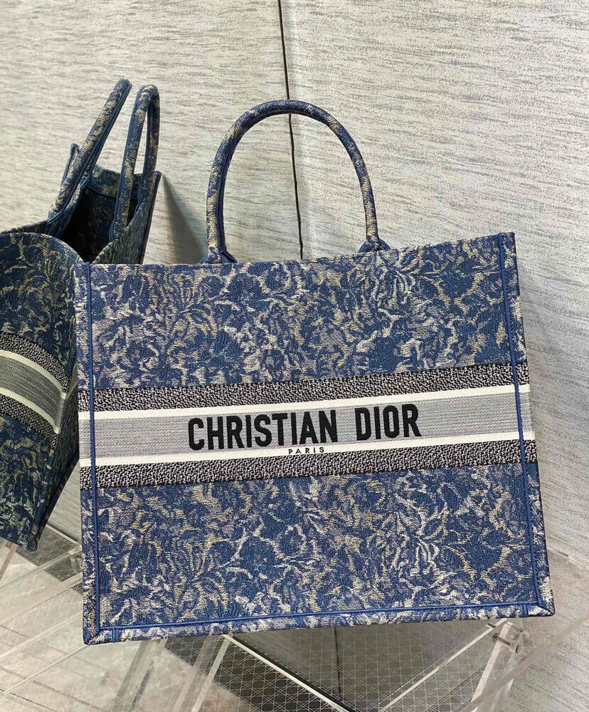 Christian Dior Large Dior Book Tote Blue