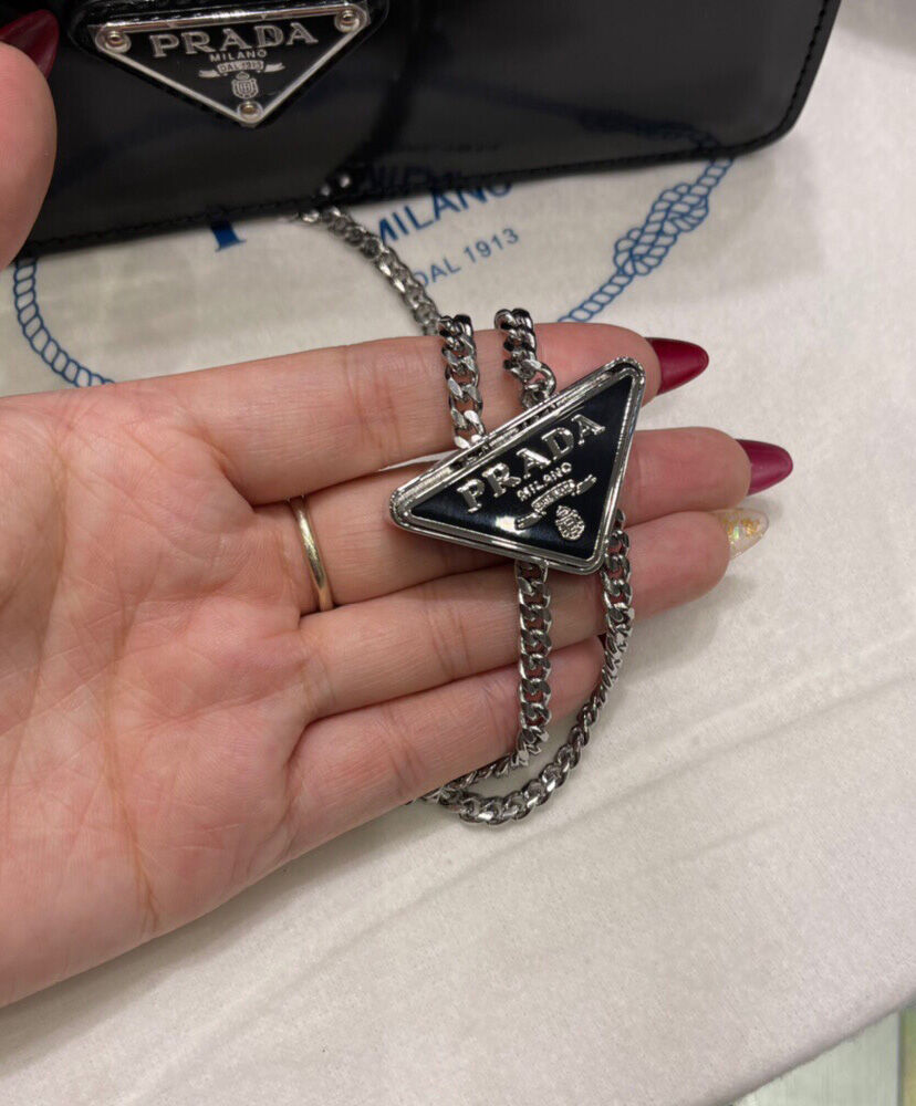 Prada Brushed Leather Shoulder Bag 1BD307 Black