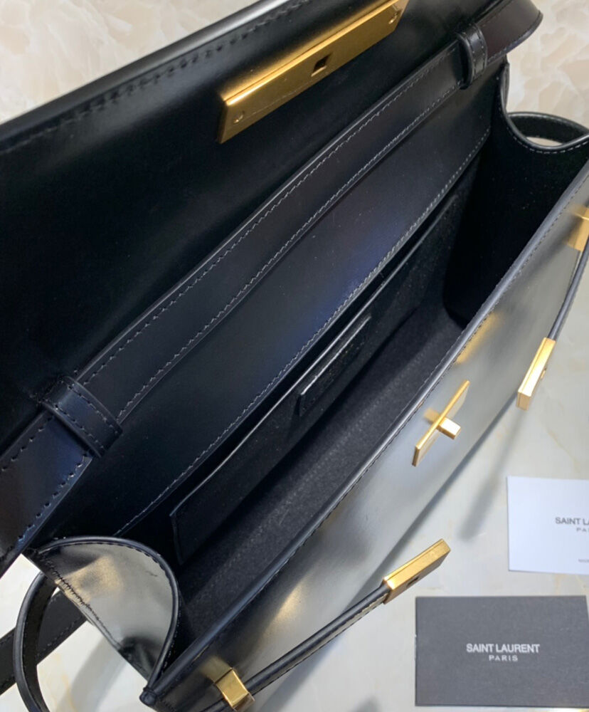 Saint Laurent Manhattan Shoulder Bag In Smooth Leather 579271 Black