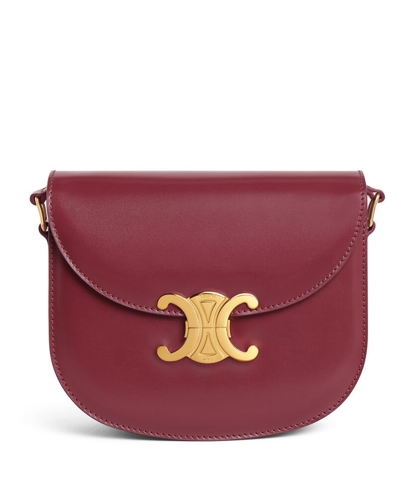 Celine Teen Besace Triomphe In Shiny Calfskin Red
