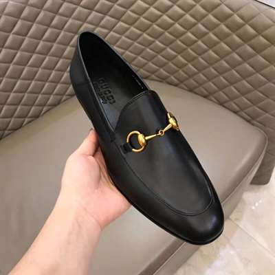GUCCI BRIXTON HORSEBIT-DETAILED LEATHER COLLAPSIBLE-HEEL LOAFERS   LDG013