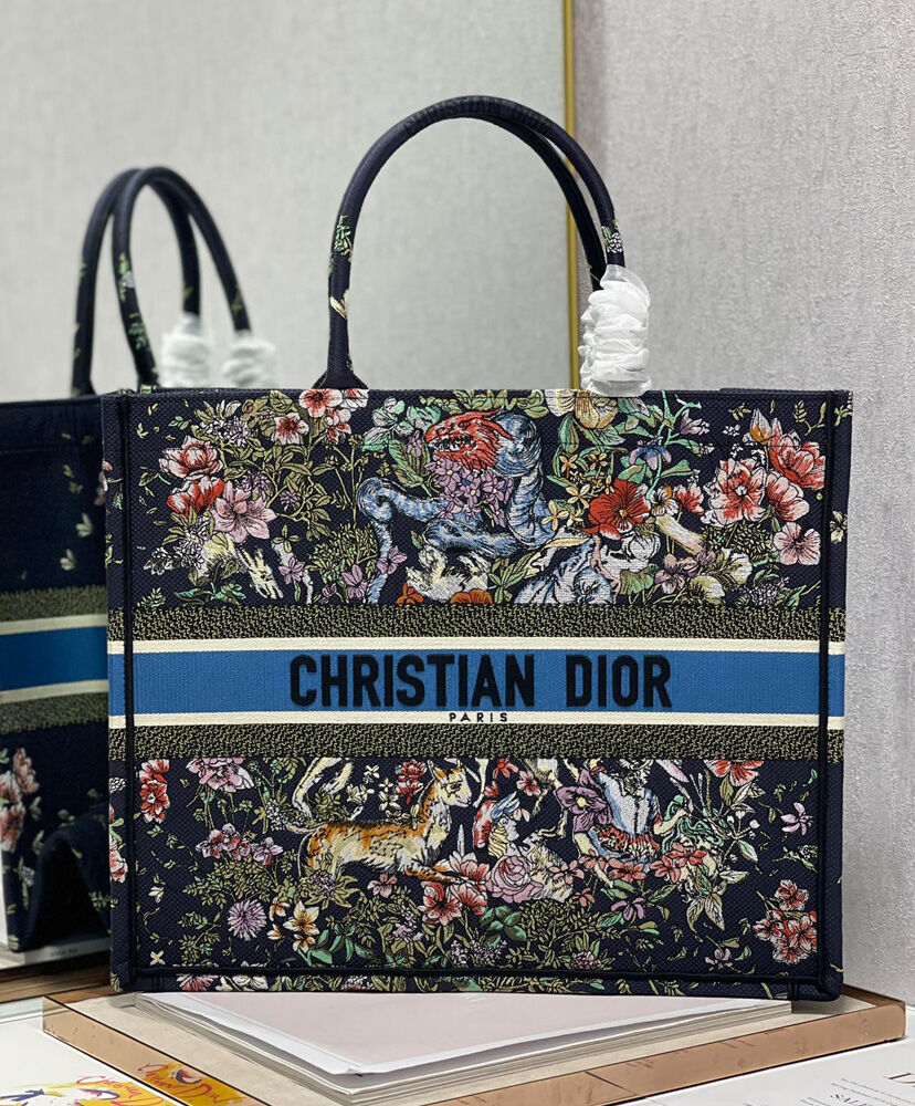 Christian Dior Large Dior Book Tote Black