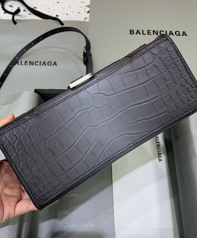 Balenciaga Hourglass Small Embossed Bag Black