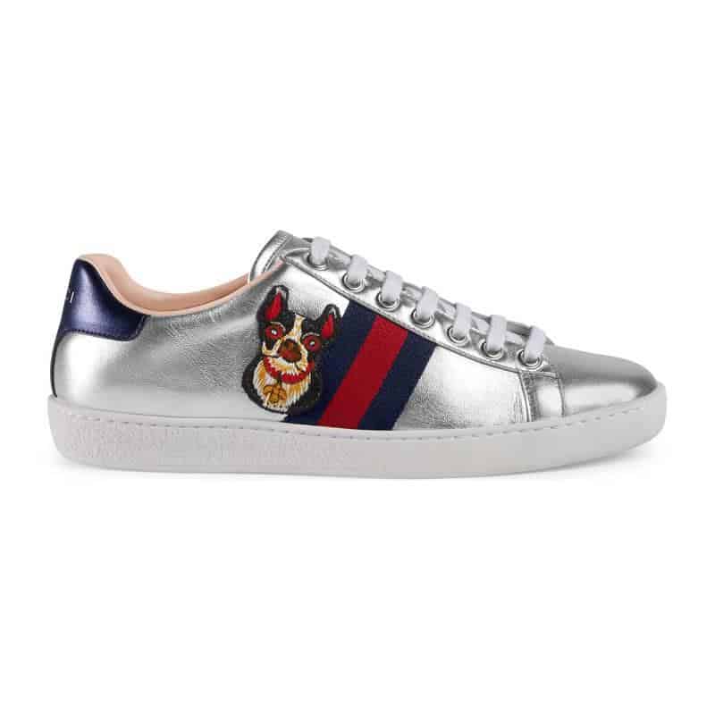 GUCCI METALLIC ACE EMBROIDERED SNEAKER   GC29
