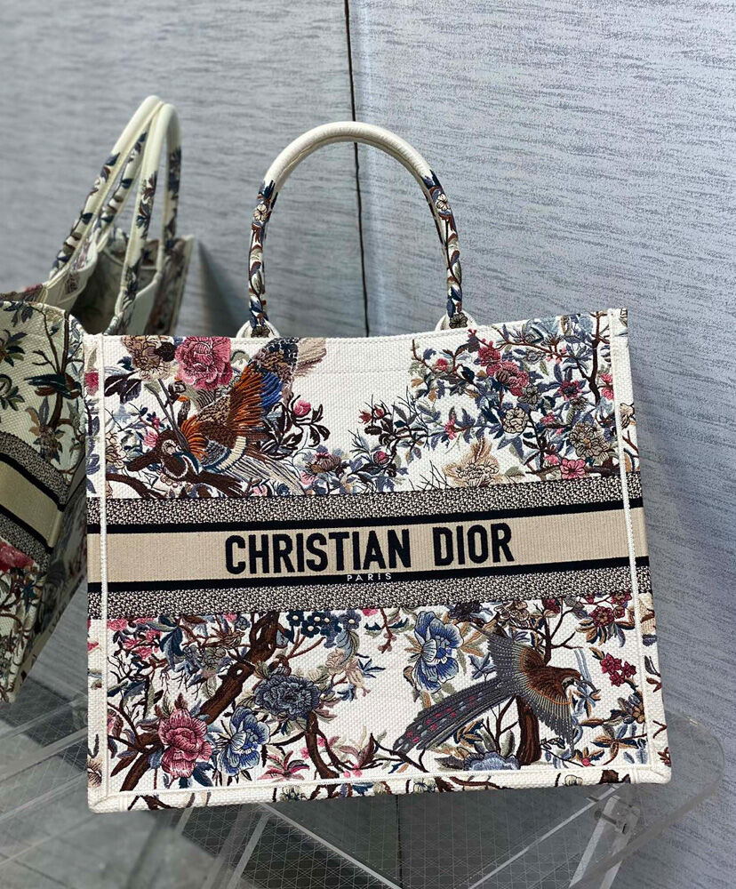 Christian Dior Large Dior Book Tote Cream