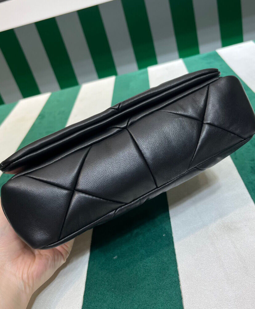 Prada System Nappa Patchwork Shoulder Bag 1BD328 Black