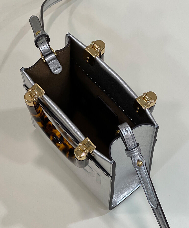 Fendi Mini Sunshine Shopper Silver
