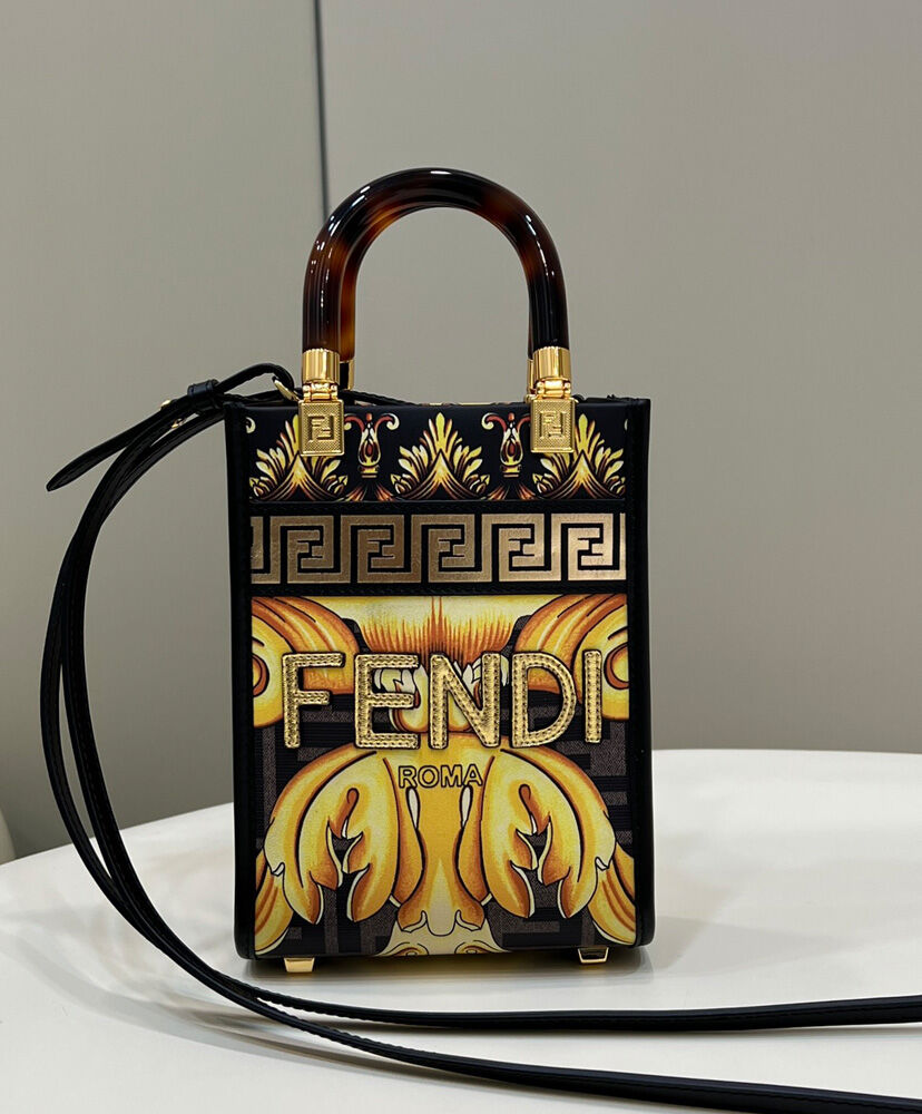 Fendi Mini Sunshine Shopper Black