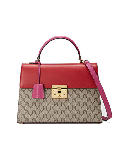 Gucci Padlock Signature Top Handle Red