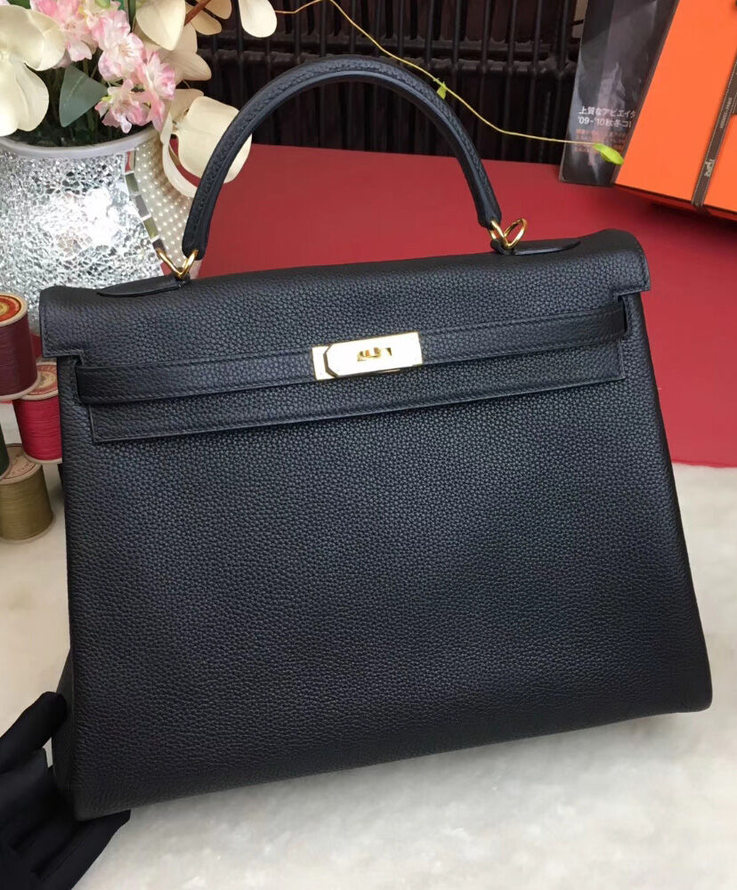 Hermes Kelly Bag 35 Togo Leather Black