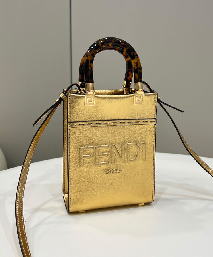 Fendi Mini Sunshine Shopper Golden