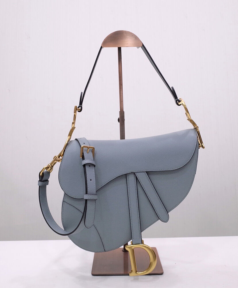 Christian Dior Saddle Bag With Strap Dark Blue