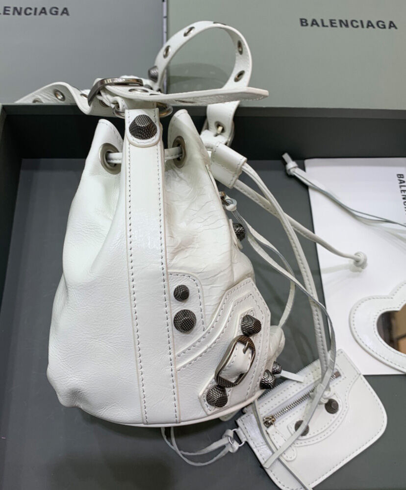 Balenciaga Le Cagole XS Bucket Bag Cream
