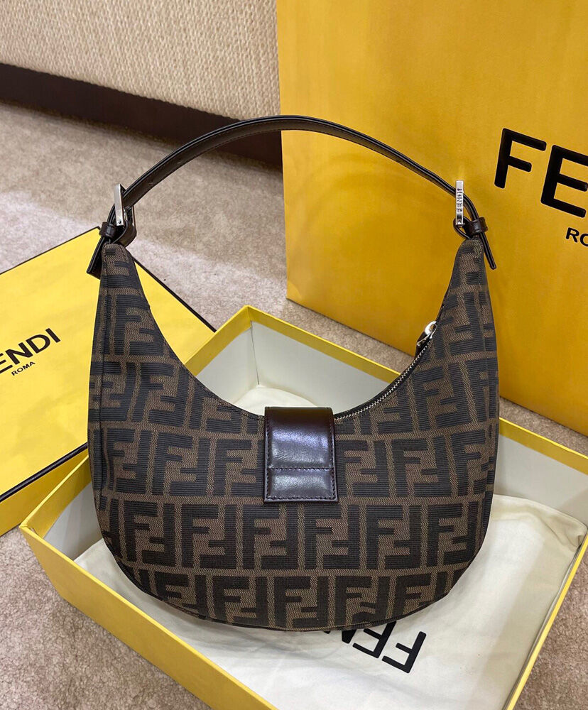Fendi Small Croissant With FF Print Coffee
