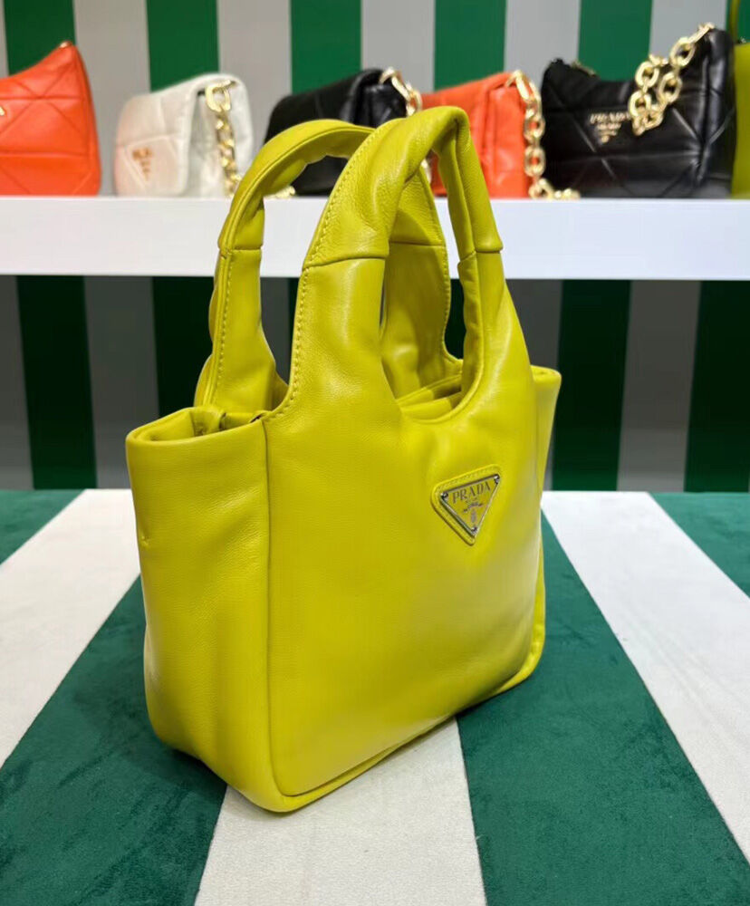 Prada Small Padded Prada Soft Nappa-leather Bag 1BA359 Yellow